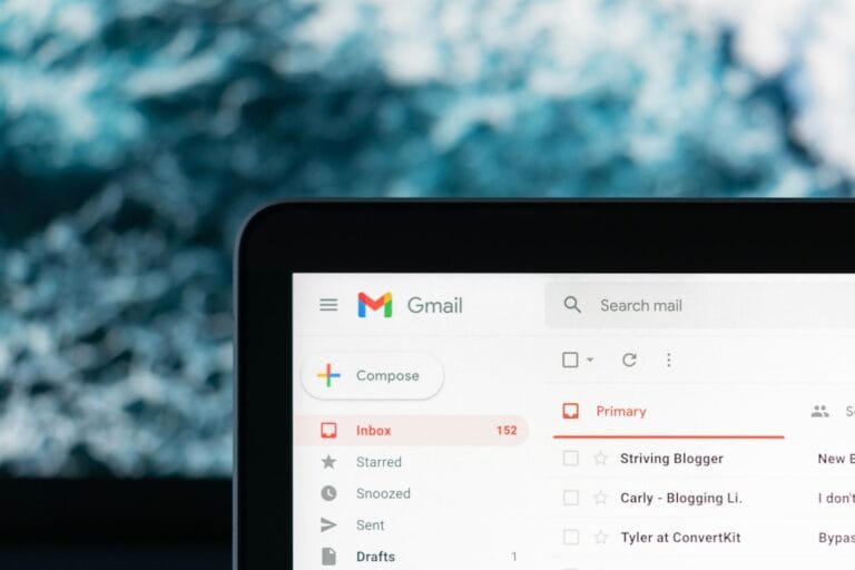 Gmail Storage Full? 5 Ways to Free Space Fast Gmail inbox open on a MacBook laptop screen — photo illustrating Gmail storage and email management